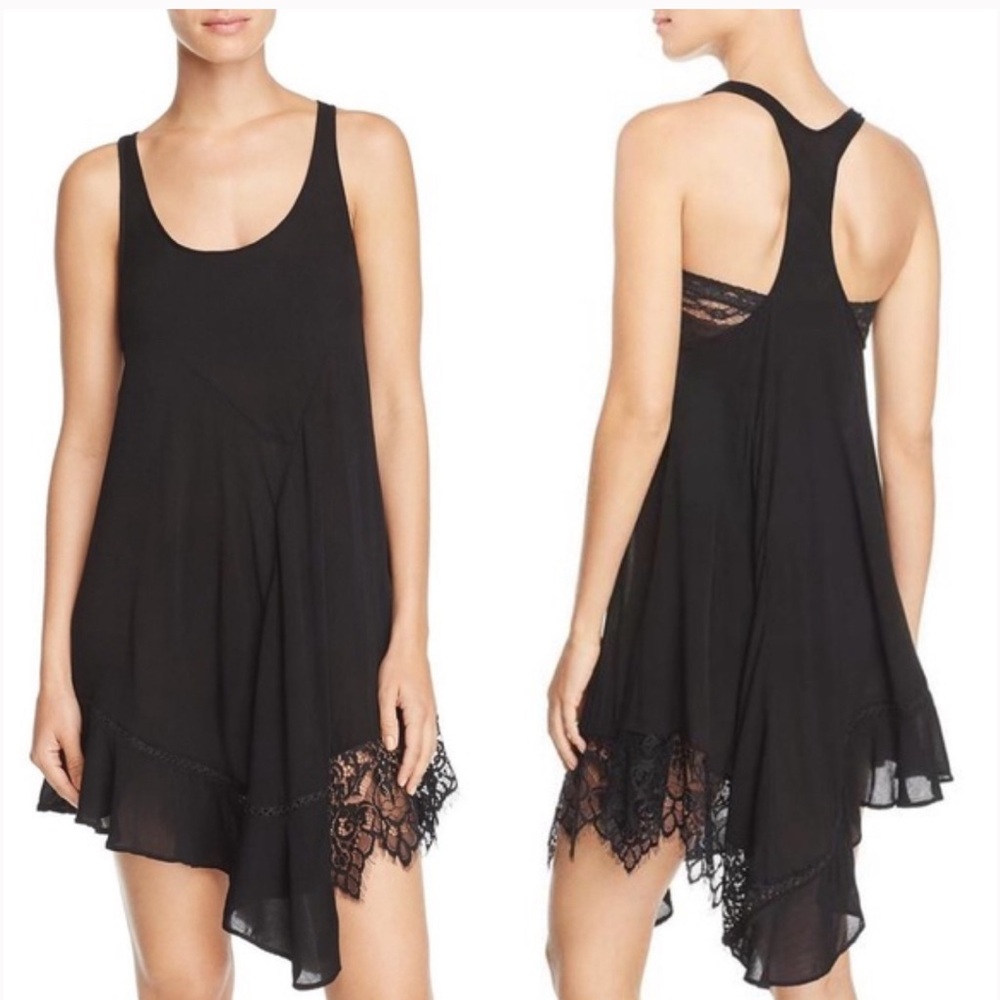 Intimately Free People - Black Asymmetrical Hem Slip Dress